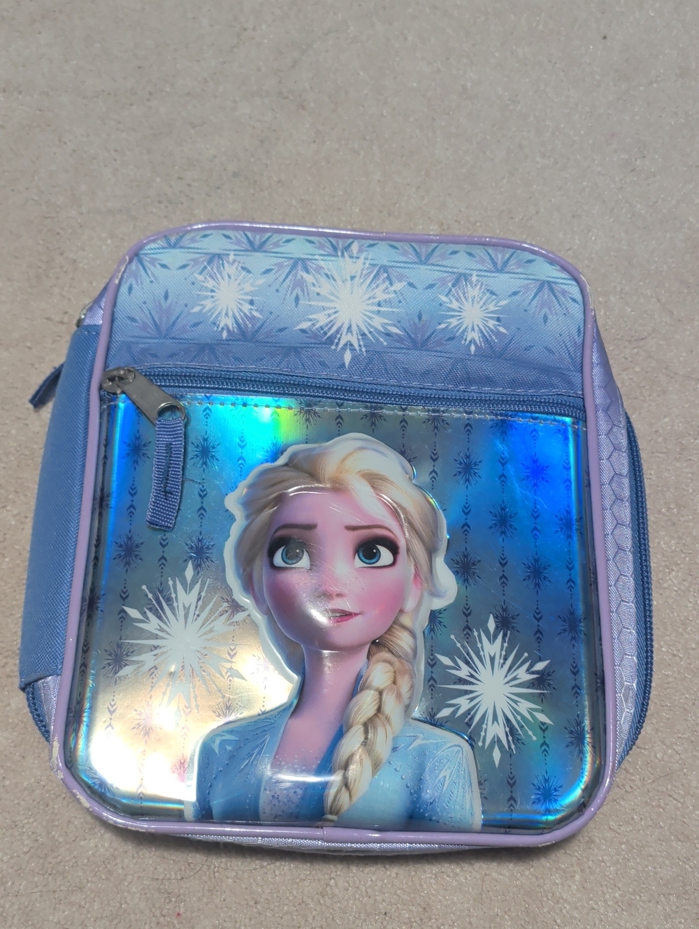 Disney Frozen Elsa Holographic Lunch Bag - Blue & Purple